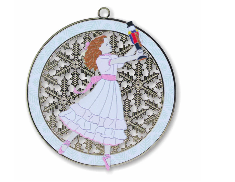 Metal Christmas Ornament Clara Dancing from the Nutcracker Suite