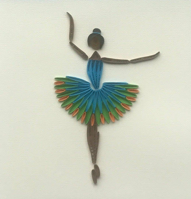 Greeting Card - Quilled Ballerina Blue