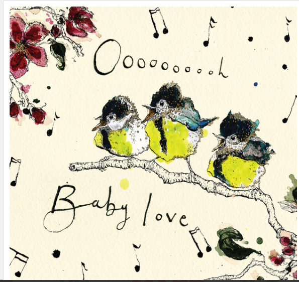 Napkins or Serviettes Baby Love! Three Singing Baby Birds Packet of 20