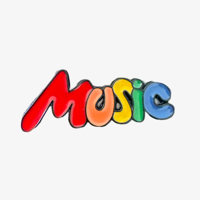 Colourful Rainbow Letters Music Pin/Brooch