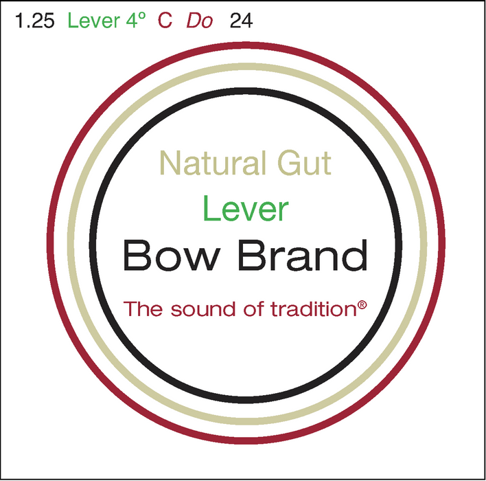 Bow Brand Natural Gut - Lever Harp String, Octave 4 C