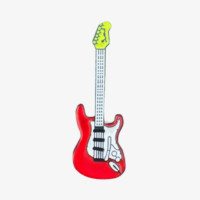 Red Electric Guitar Pin/Brooch