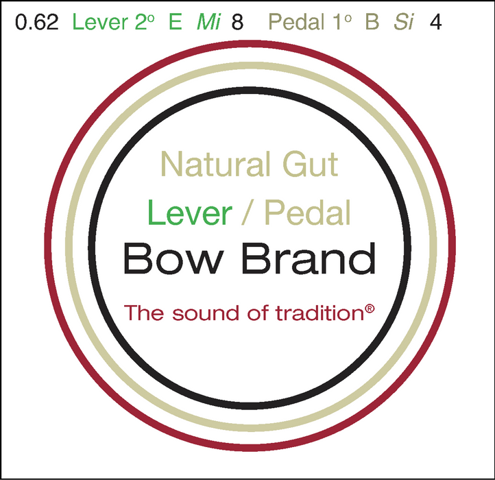 Bow Brand Natural Gut - Lever Harp String, Octave 2, Single E