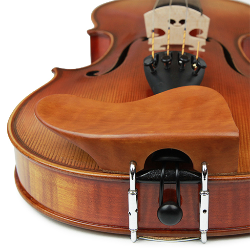 Violin Chinrest - Kreisler Berber Boxwood  Chrome Fittings