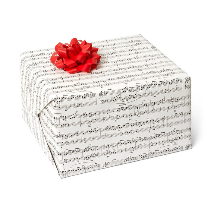 Roll of Music Wrapping Paper White with Black Printed Manuscript 70cm