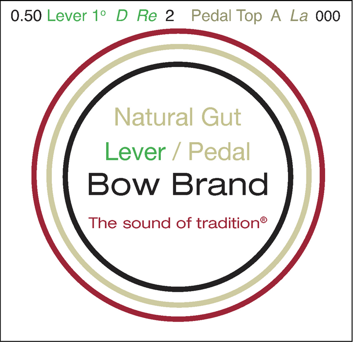 Bow Brand Natural Gut - Lever Harp String, Octave 1, Single D