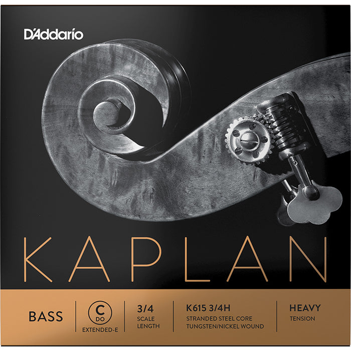 D'Addario Kaplan Bass C (Extended E) String, 3/4, Heavy Tension