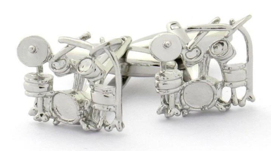 Cufflinks Silver Drum Set