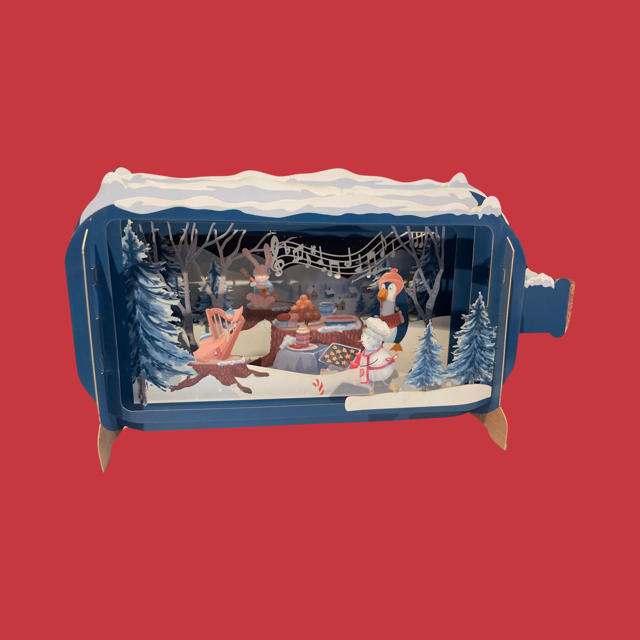 Christmas Card - Message in a Bottle Christmas Scene