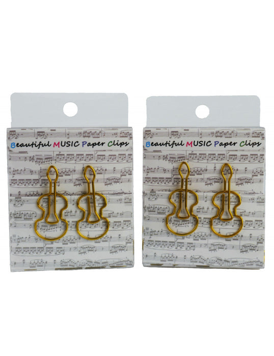 Violin Viola Cello Paper Clips Gold Pack of 15