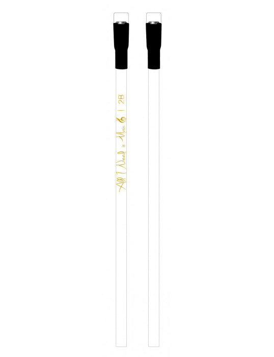 Pencil "All I Need is Music" Magnetic White with a Black End