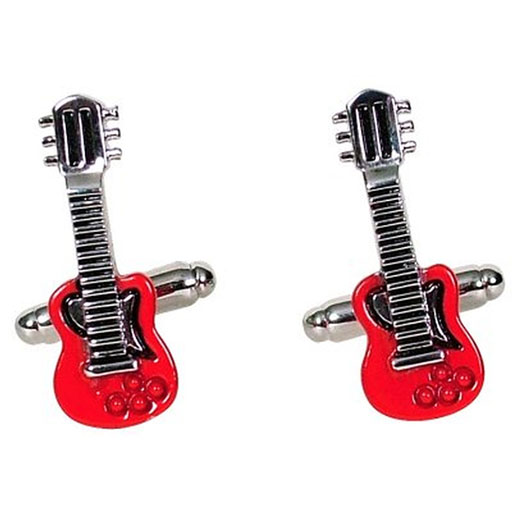 Gdesign Electric Guitar Cufflinks Red Body with Silver Neck — The ...