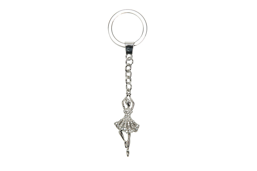 Ballet Keyring Ballerina with Diamontes on Tutu