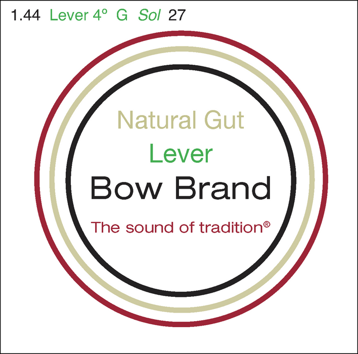 Bow Brand Natural Gut - Lever Harp String, Octave 4 G