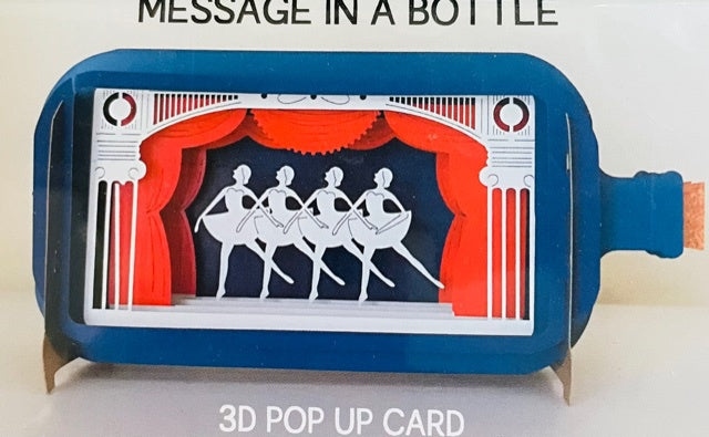 Greeting Card - Pop Up Ballet Message in a Bottle