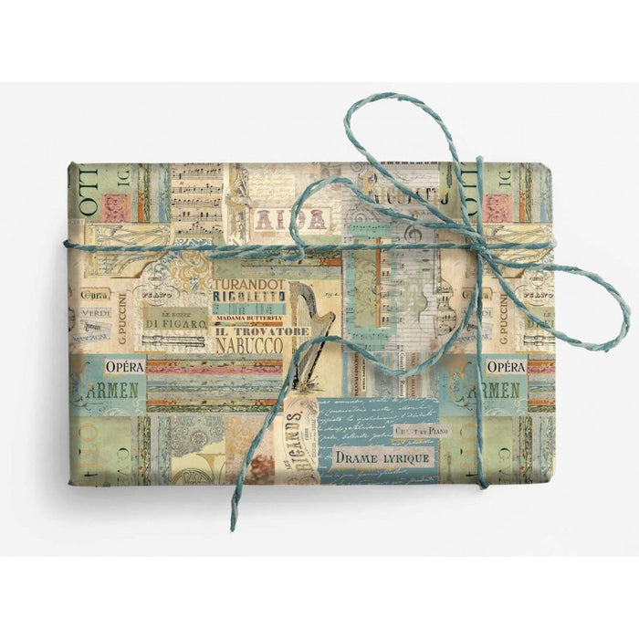 Music Wrapping Paper Opera and Instruments Vintage Look