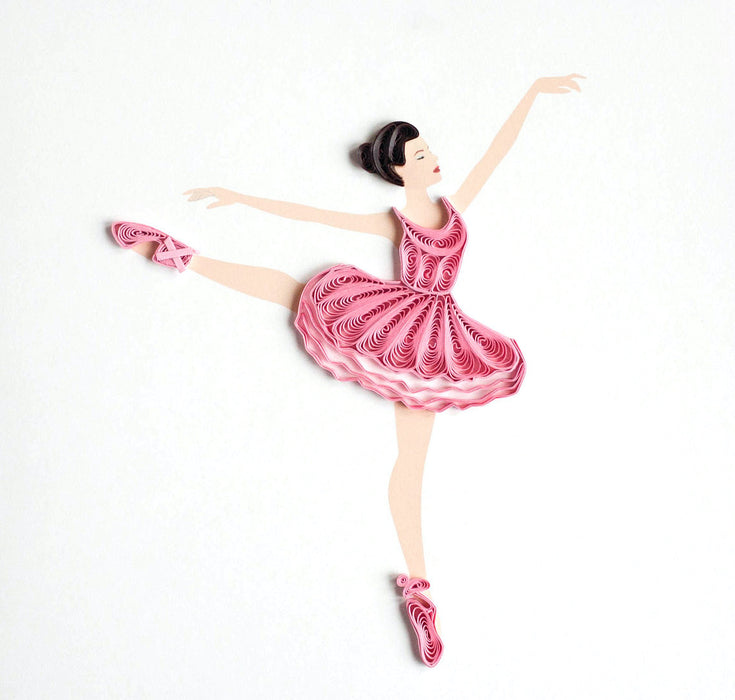 Greeting Card - Quilled Ballerina Pink