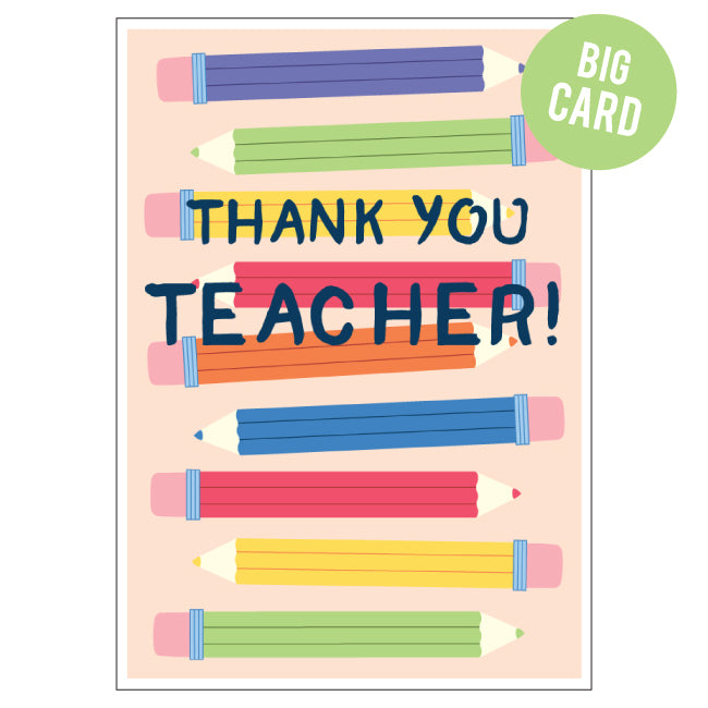 Greeting Card Thank You Teacher A4 size