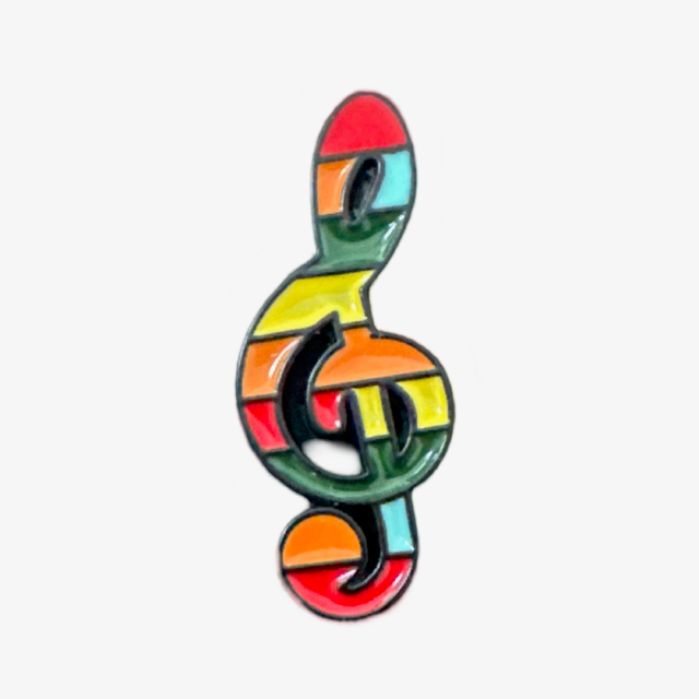 Colourful Treble Clef Pin/Brooch