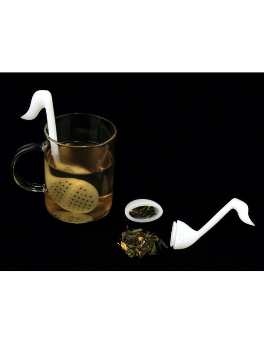 Tea Strainer White in the Shape of a Quaver