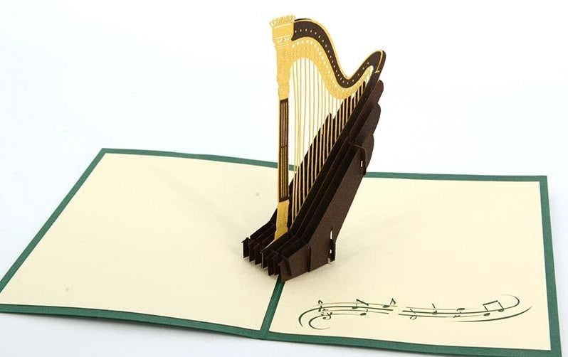 Pop - Up Greeting Card Harp