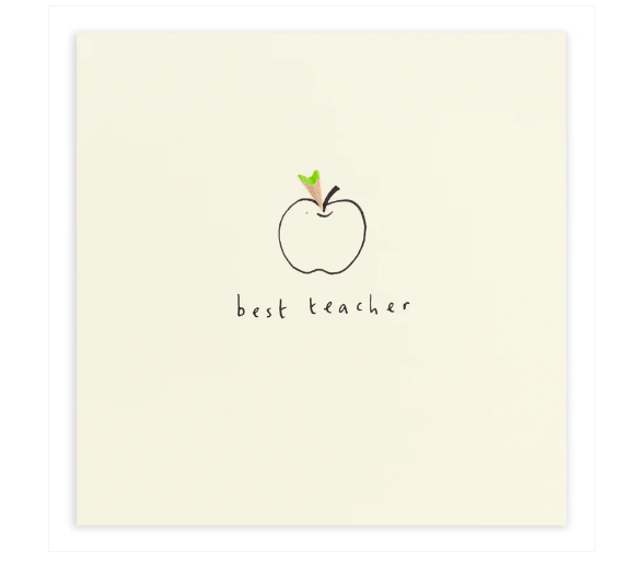 Greeting Card - Outline of an Apple Best Teacher