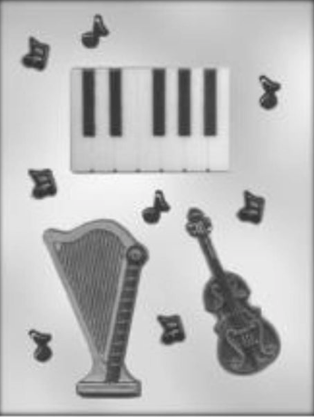 Chocolate Mould of Piano Keyboard Harp Violin and Small Quavers — The ...