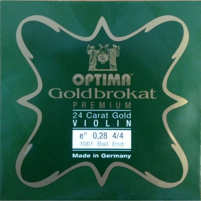 Optima Goldbrokat Premium 24K Gold Violin, E (Med 0.26/Loop), 4/4