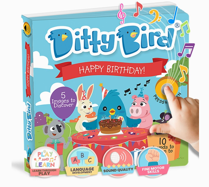 Ditty Bird 'Happy Birthday' Childrens Interactive Sound Book