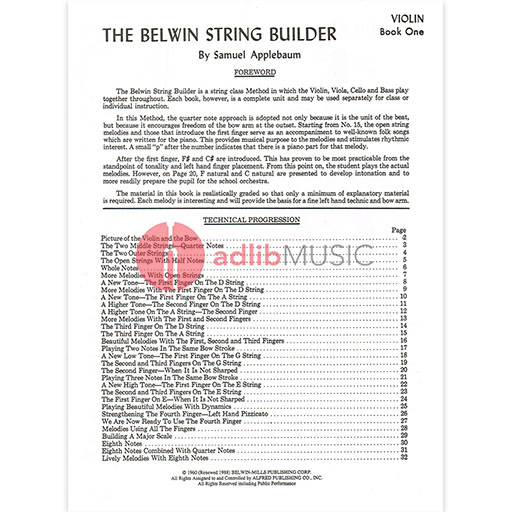 String Builder Book 1 - Violin by Applebaum EL01544