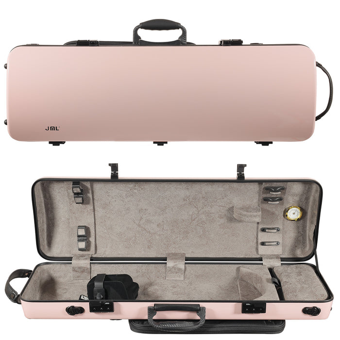 JML Carbon Fibre 1.8 Oblong Violin Case Sakura Pink 4/4