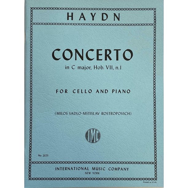 Haydn - Concerto in CMaj HobVIIb:1 - Cello/Piano Accompaniment edited by Rostropovich IMC IMC2325