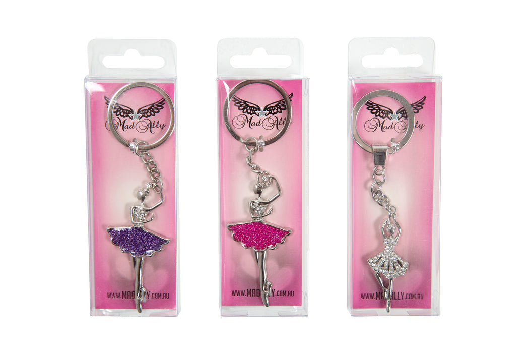 Ballet Keyring Ballerina with Diamontes on Tutu