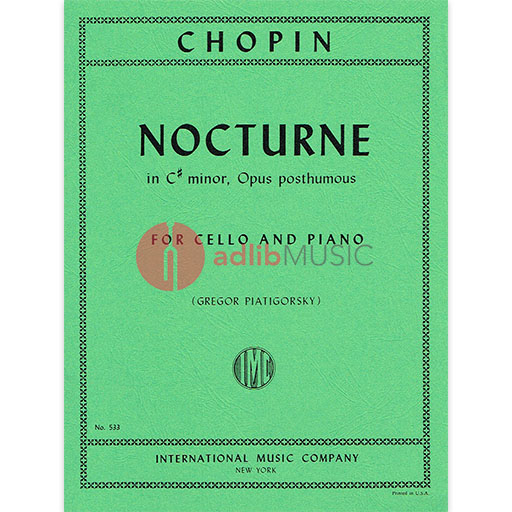 Chopin - Nocturne in C#min - Cello/Piano Accompaniment IMC IMC0553