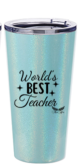 Sparkling Tumbler World's Best Teacher Teal — The Sydney String Centre