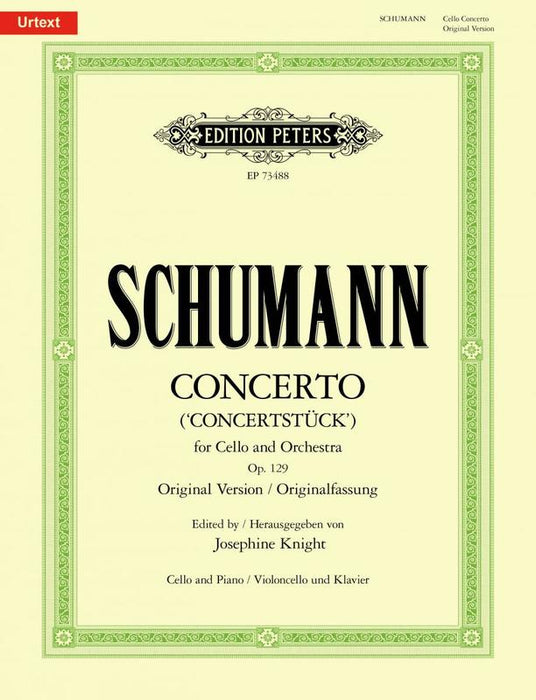 Schumann - Concerto Op129 - Cello/Piano Accompaniment Peters EP73488