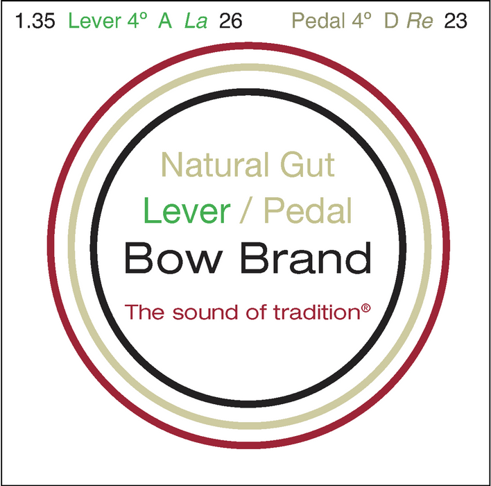 Bow Brand Natural Gut - Lever Harp String, Octave 4, Single A