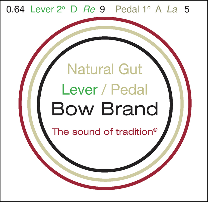 Bow Brand Natural Gut - Lever Harp String, Octave 2, Single D