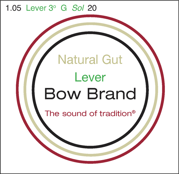 Bow Brand Natural Gut - Lever Harp String, Octave 3 G