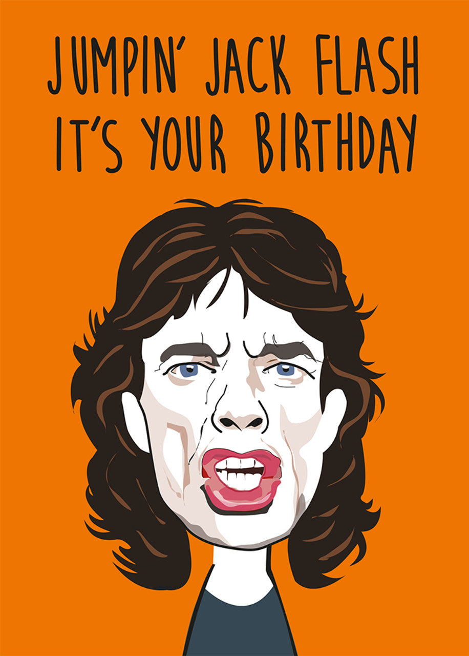 Greeting Card Jumpin' Jack Flash It's Your Birthday Mick Jagger — The ...