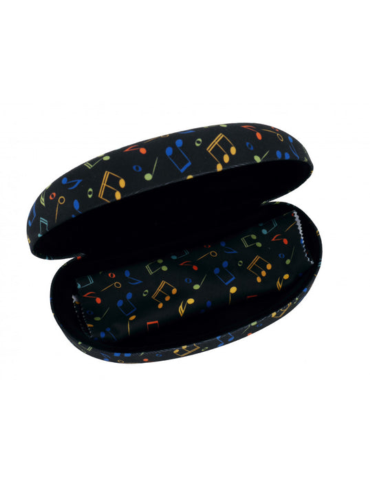 Sunglass Case Black with Colourful Notes and Clefs