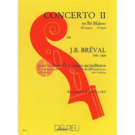 Breval - Concerto #2 in Dmaj  - Cello edited by Delrieu DF516