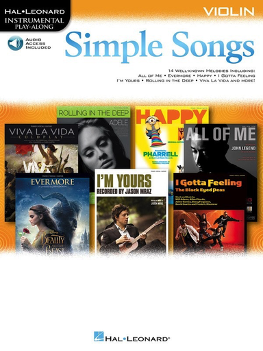 Simple Songs For Violin Book/Online Audio Access - Violin - Hal Leonard