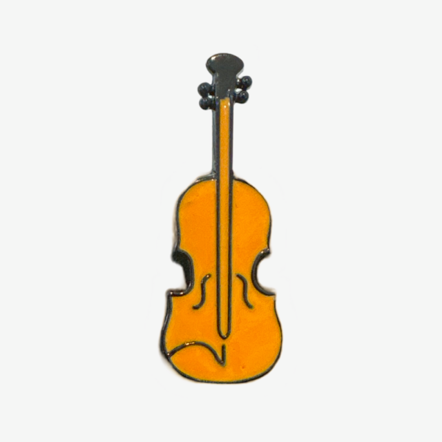 Violin Pin/Brooch Orange