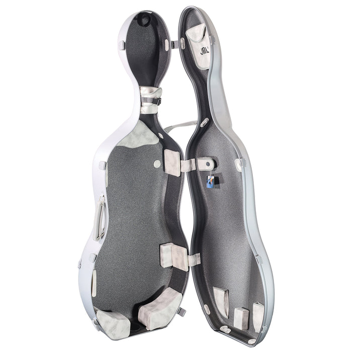 JML CL-6 Carbon Luxe 2.9 Cello Case Silver 4/4