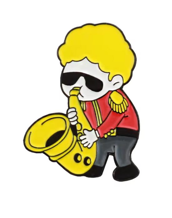 Pin Musician Playing the Saxophone